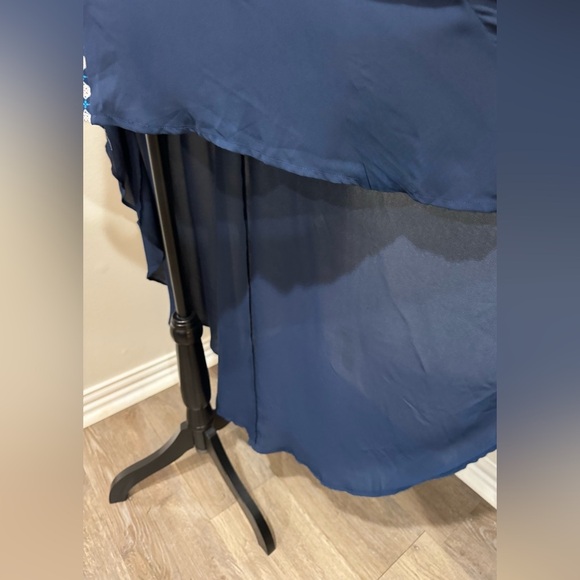 Stylish DG2 by Diane Gilman High-Low Hem, Blue Nylon Backside Tunic Tunic Top M - Picture 8 of 11